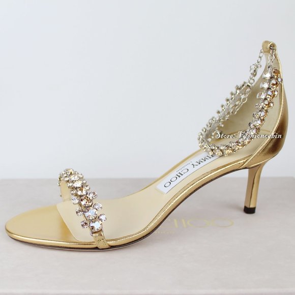 New JIMMY CHOO Shiloh60 Embellished Leather Sandal - Picture 8 of 16